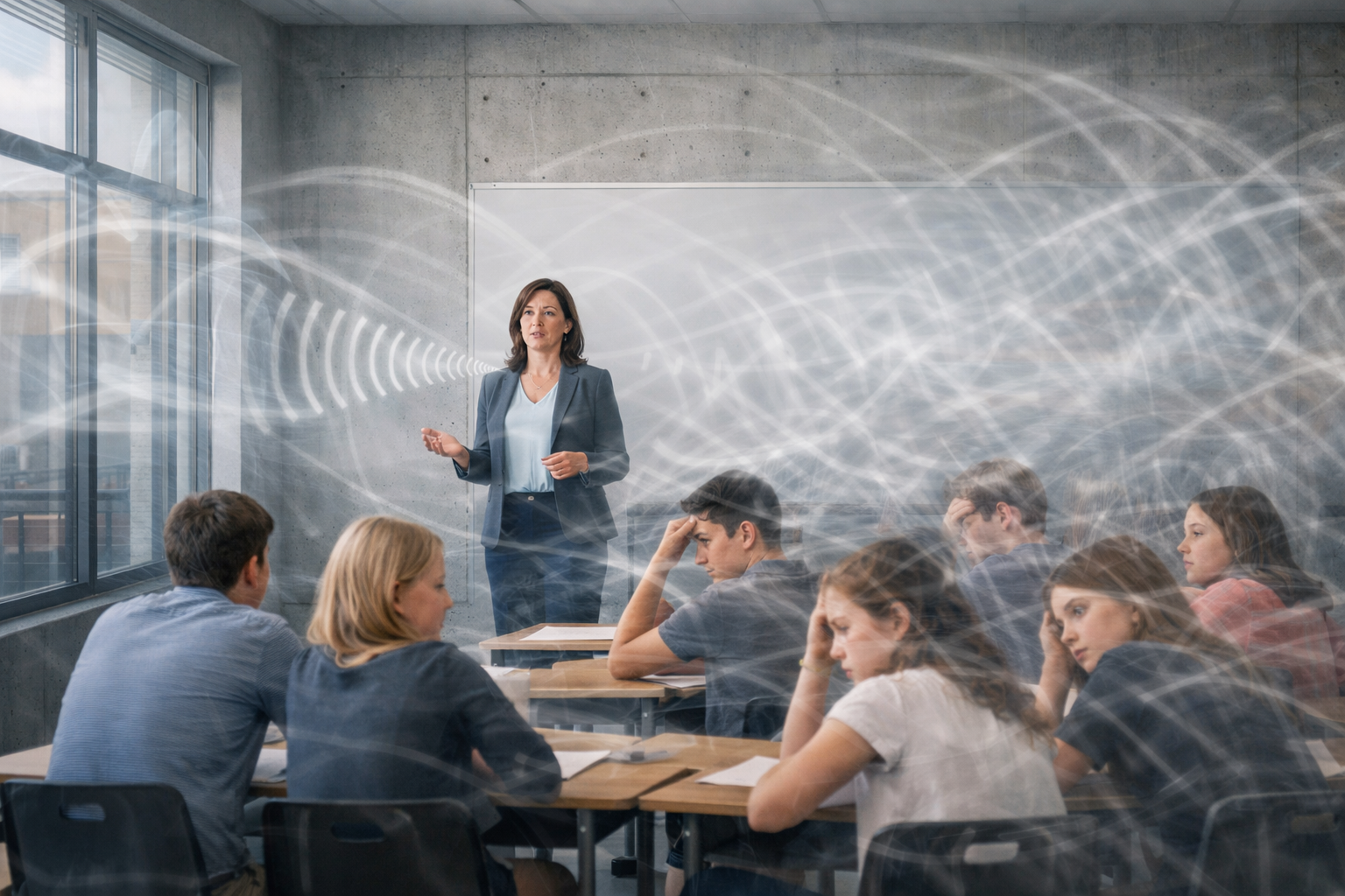 Esquema de reverberación en el aula